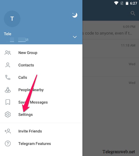 Telegram Android settings