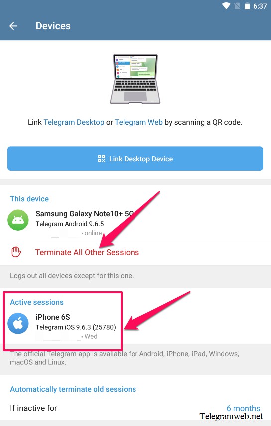 How to log out Telegram from other devices (on Android)