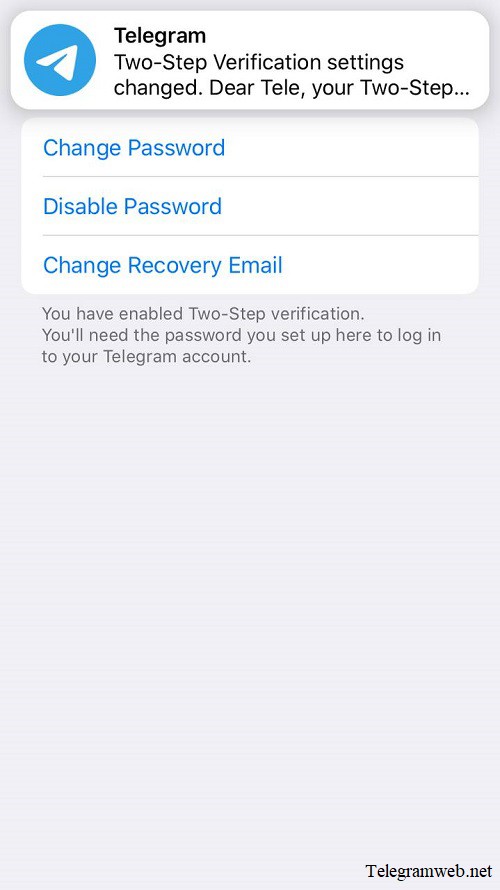 Telegram Password - Two step verification when login Telegram