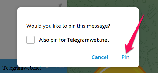 How to pin message in Telegram