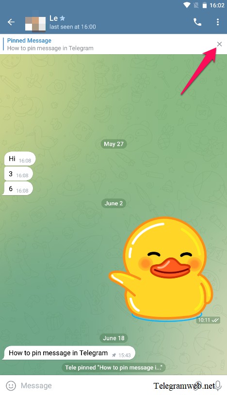 How to pin message in Telegram