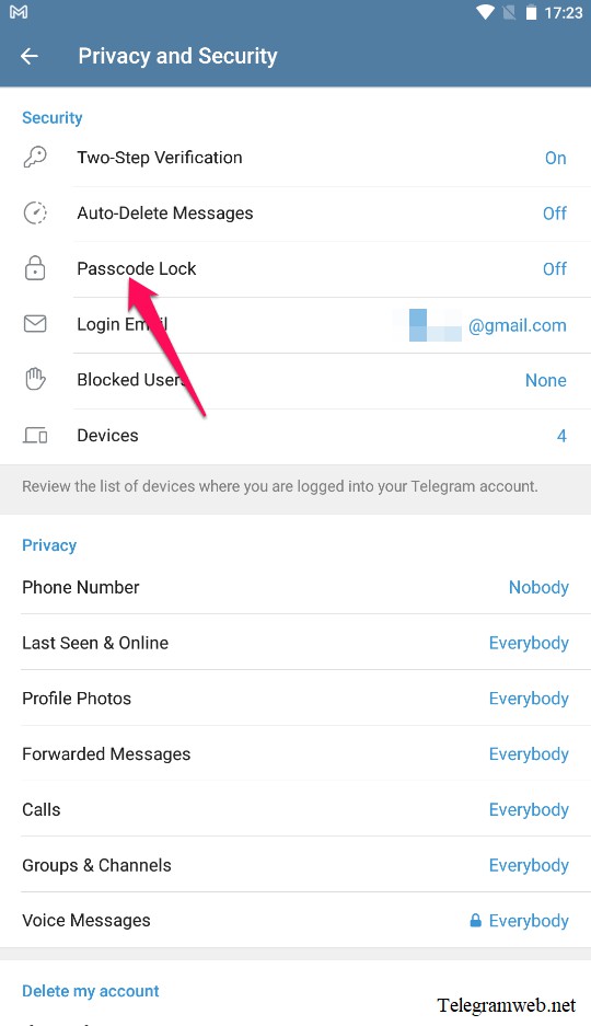 Telegram Passcode - Lock Telegram app on your device