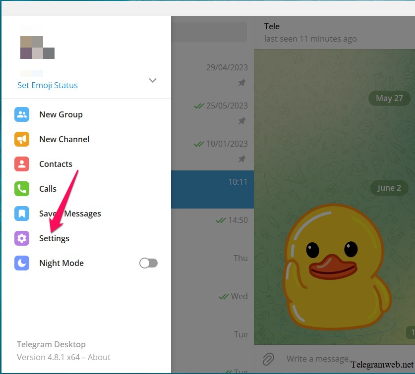 Telegram Desktop settings