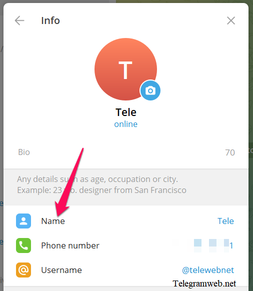 How to change name in Telegram (using Telegram PC)