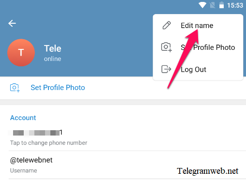 How to change name in Telegram (using Android)