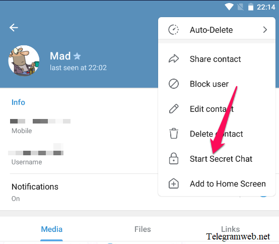 How to create secret chat in Telegram